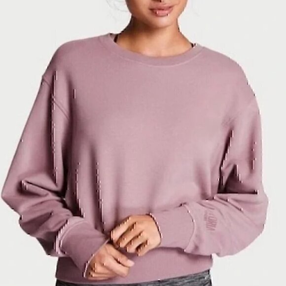 VICTORIA SPORT VICTORIA'S SECRET Blush Light Pink Spellout Crewneck Sweatshirt - Picture 2 of 12